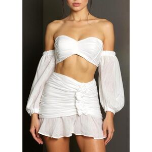 JUST BEE QUEEN Blanca Mini Skirt, White, XS